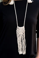 Paparazzi Macrame' Mantra White Necklace