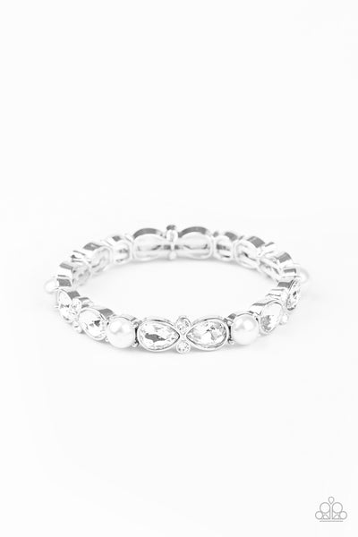 Paparazzi Frosted Finery White Bracelet