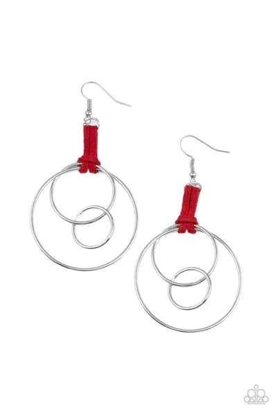 Paparazzi Fearless Fusion Red Earrings