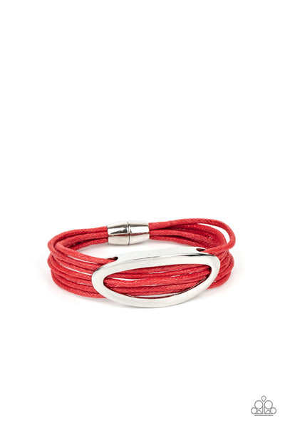 Paparazzi Corded Couture Red Bracelet