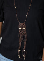 Paparazzi Macrame Majesty Brown Necklace