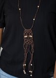 Paparazzi Macrame Majesty Brown Necklace