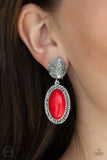 Paparazzi Southern Impressions Red Clip-On Earrings